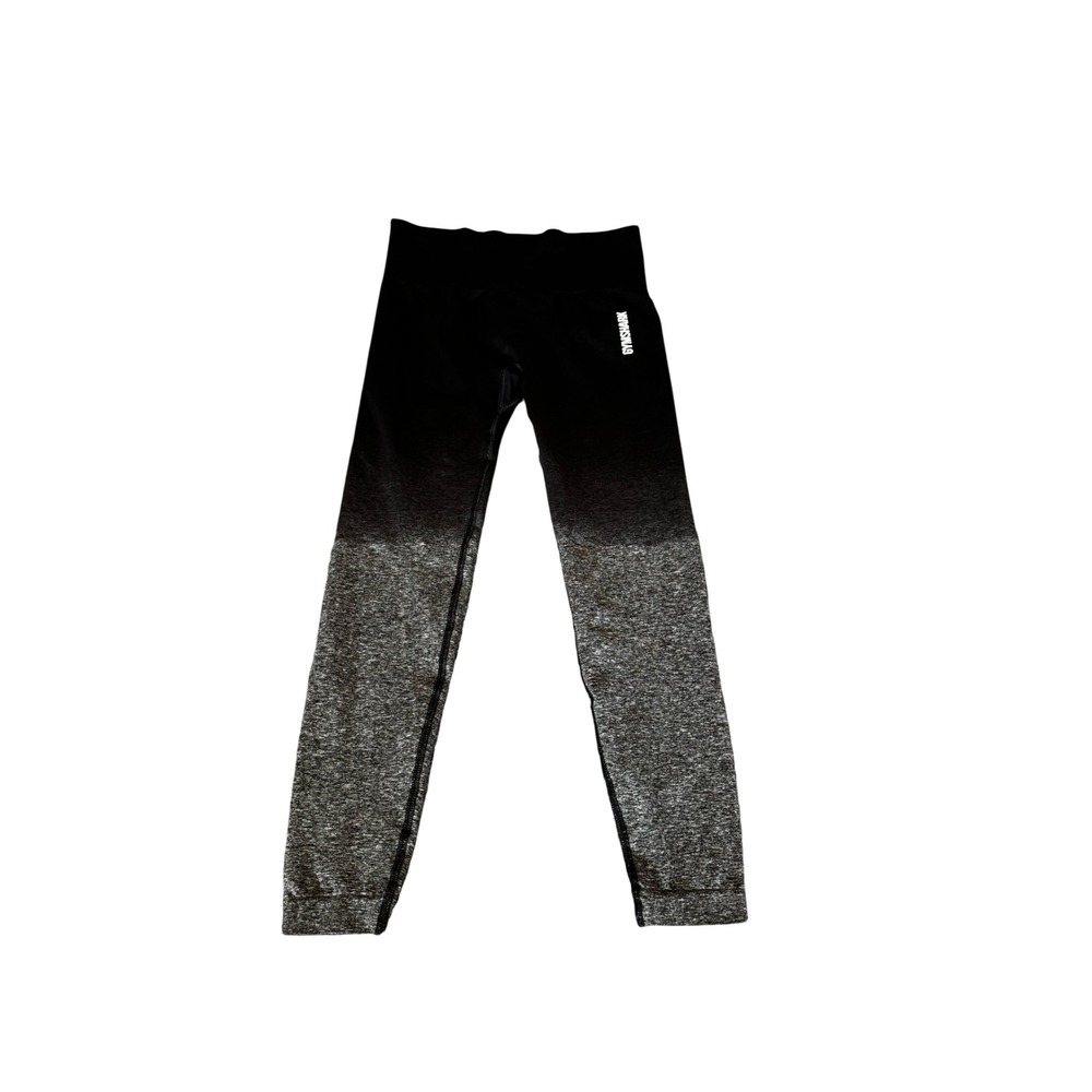 Gymshark Adapt Ombre Seamless Leggings Black Grey Marl High Waisted Medium